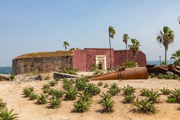 Slavery fortress on Goree island, Dakar, Senegal. West Africa.