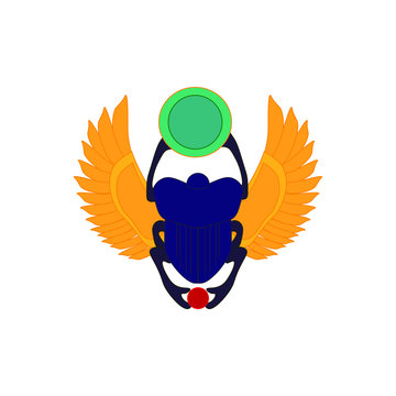 Egyptian scarab. illustration for web and mobile design.
