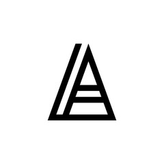 Black and white letter LA initial logo icon