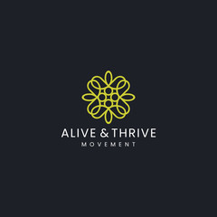 logo design alive & thrive unique company beauty graphic premium