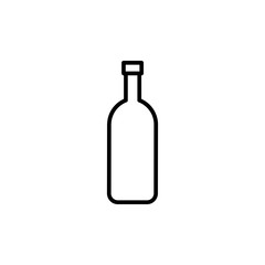 Glass wine bottle outline icon vector illustration