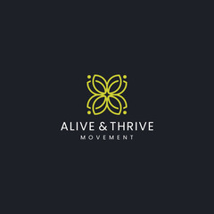 logo design alive & thrive unique company beauty graphic premium