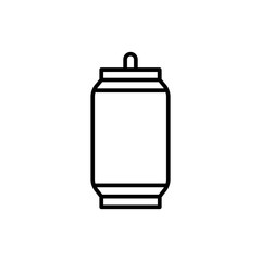 Vector aluminum can outine icon. Soda or beer metal can.