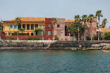 Traditional architecture at Goree island, Dakar, Senegal. West Africa.