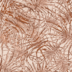 Tropical Leaf. Beige Modern Motif. Jungle Print