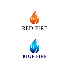 gas blue fire logo design vector 