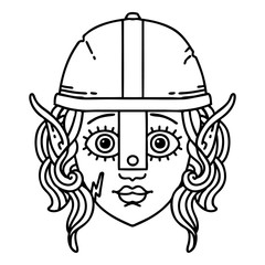 elf fighter character face illustration