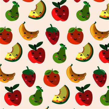 Kawaii fruit pattern