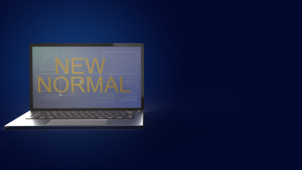 new normal word on notebook 3d rendering for business content.