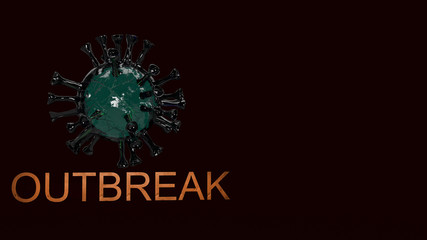 virus and out break word 3d rendering for medical content.