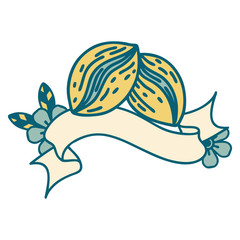 tattoo with banner of coffee beans