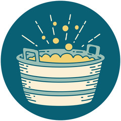 icon of tattoo style tin bath