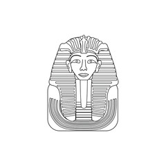 funerary mask, from emperor tutankhamun of egypt. illustration for web and mobile design.