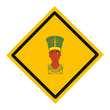 Statue of Neferu Aton Nefertiti who was an Egyptian queen. illustration for web and mobile design.