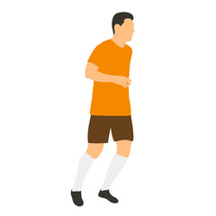 vector, on a white background, in a flat style a football player runs, sport