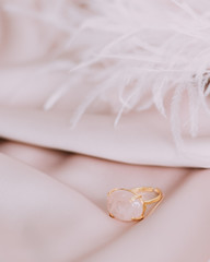 beautiful ring on the pink 