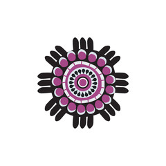 Aboriginal art dots painting icon logo design