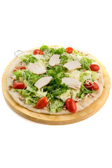tortilla with fresh salad vegetables isolate on a white background