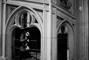 Naklejka premium Details of the wondows of a gothic cathedral (Prague, Czech Republic, Europe)