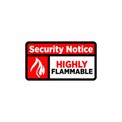 Symbol and logo about warning of highly flammable material