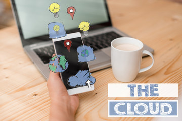 Text sign showing The Cloud. Business photo text Programs used in Storing Accessing data over the internet