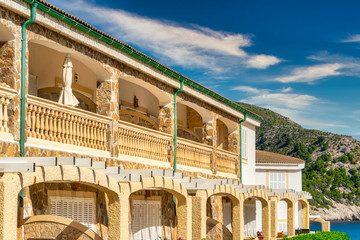 Holiday apartments on the coast of the Spanish Balearic island Mallorca near cala ratjada with view...