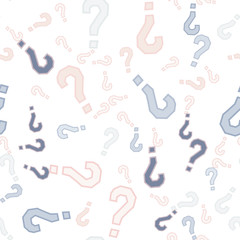 Quiz seamless pattern. Question marks, doubt, faq