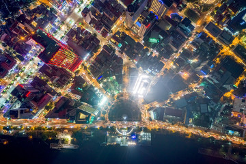 Royalty hight quality free stock image Aerial view of Me Linh square, Ho Chi Minh City, Vietnam. 