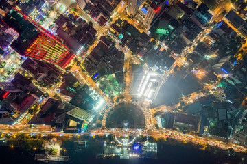 Royalty hight quality free stock image Aerial view of Me Linh square, Ho Chi Minh City, Vietnam. 