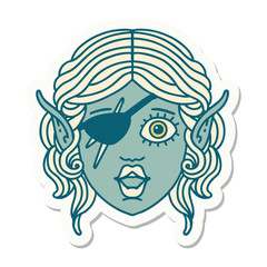 elf rogue character face sticker