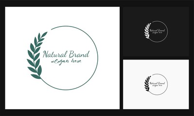 green circular frame minimalist concept design template logo