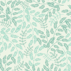Obraz premium Vector seamless pattern with leaves white background. Floral illustration for textile, print, wallpapers, wrapping.