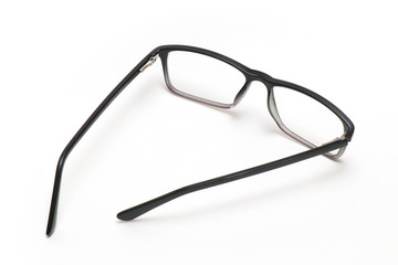 glasses on white background