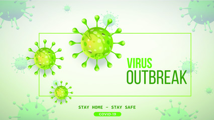 Covid19 novel coronavirus pandemic outbreak background in red shade