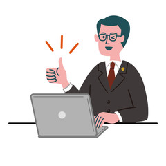 男性　士業　スーツ　パソコン　いいね