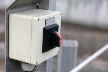 Fototapeta na wymiar High voltage electrical switch.