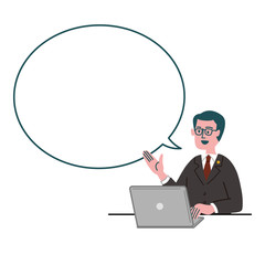 男性　士業　スーツ　パソコン　空欄　空白　提案