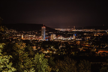 Stadt Jena bei Nacht