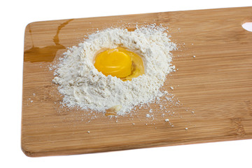 flour and egg crust as components of dough preparation