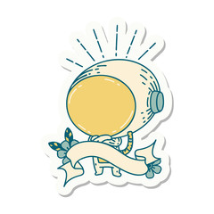 sticker of tattoo style astronaut © lineartestpilot