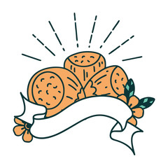 banner with tattoo style hazelnuts