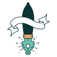 banner with tattoo style fountain pen