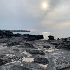 granite beach from the jeju beach, Korea
