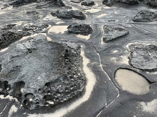 black granite stone from the jeju beach, Korea