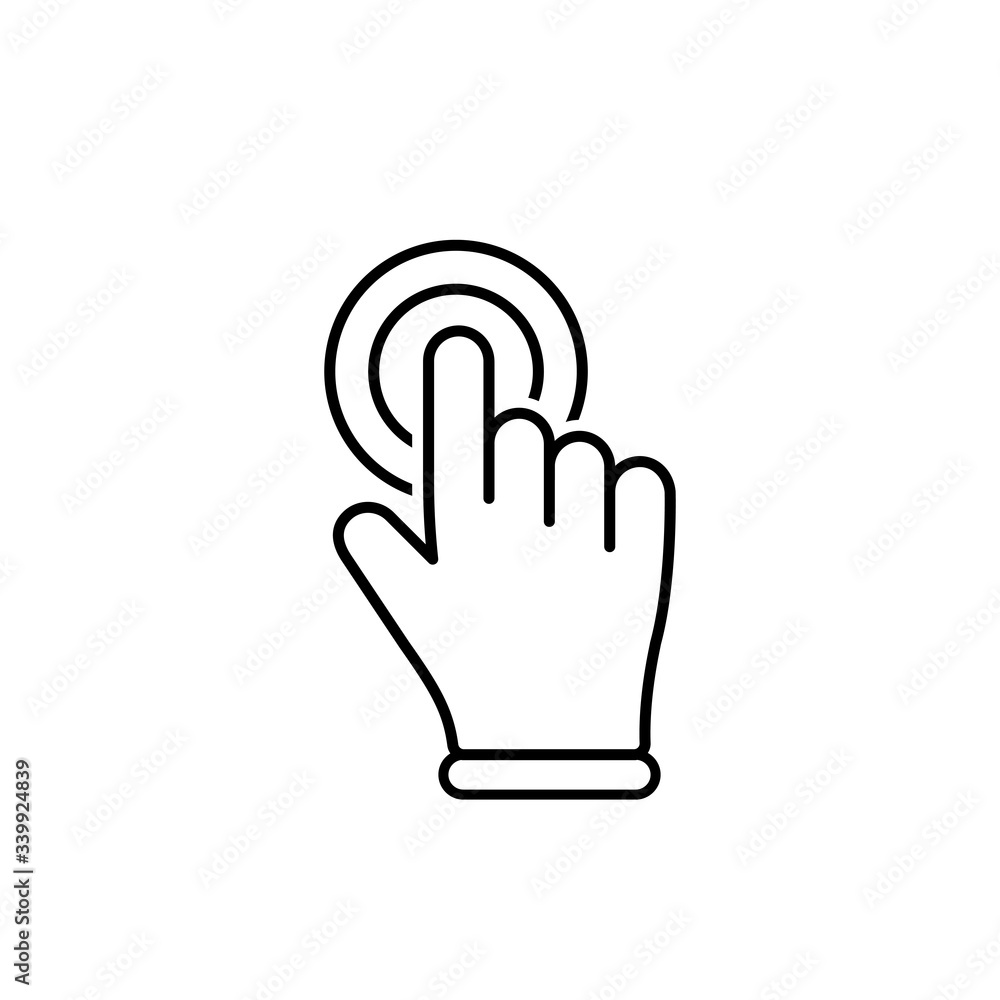 Poster hand cursor, hand clicks or mouse pointer icon flat on isolated white background. eps 10 vector
