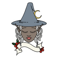elf mage character face illustration