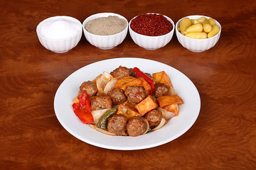 very nice meatball barbecue with Turkish spices
