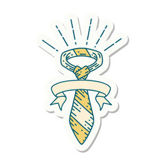 sticker of tattoo style office tie