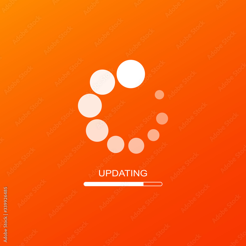 Poster update icon or software update. downloading data concept simple design on isolated background. eps 1