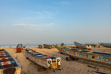 Fototapeta na wymiar Traditional fishing village of Kayar, Senegal. West Africa.